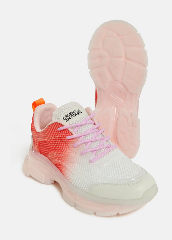 Off-white and orange mesh sneakers