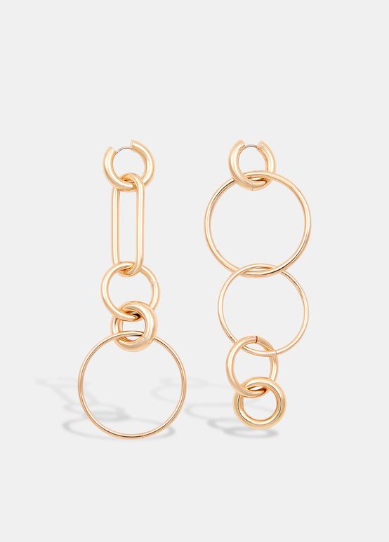 Gold linked hoop earrings