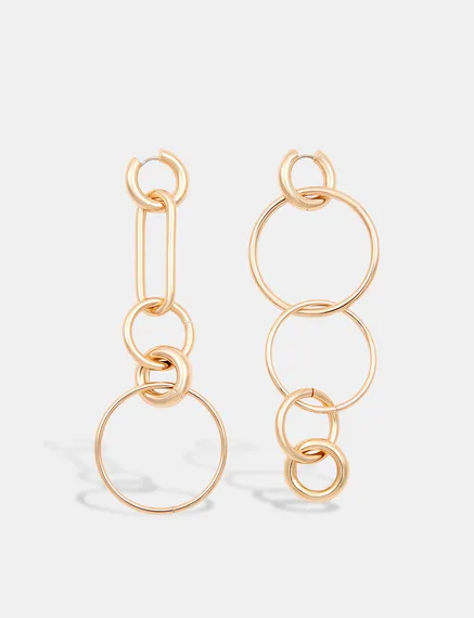 Gold linked hoop earrings