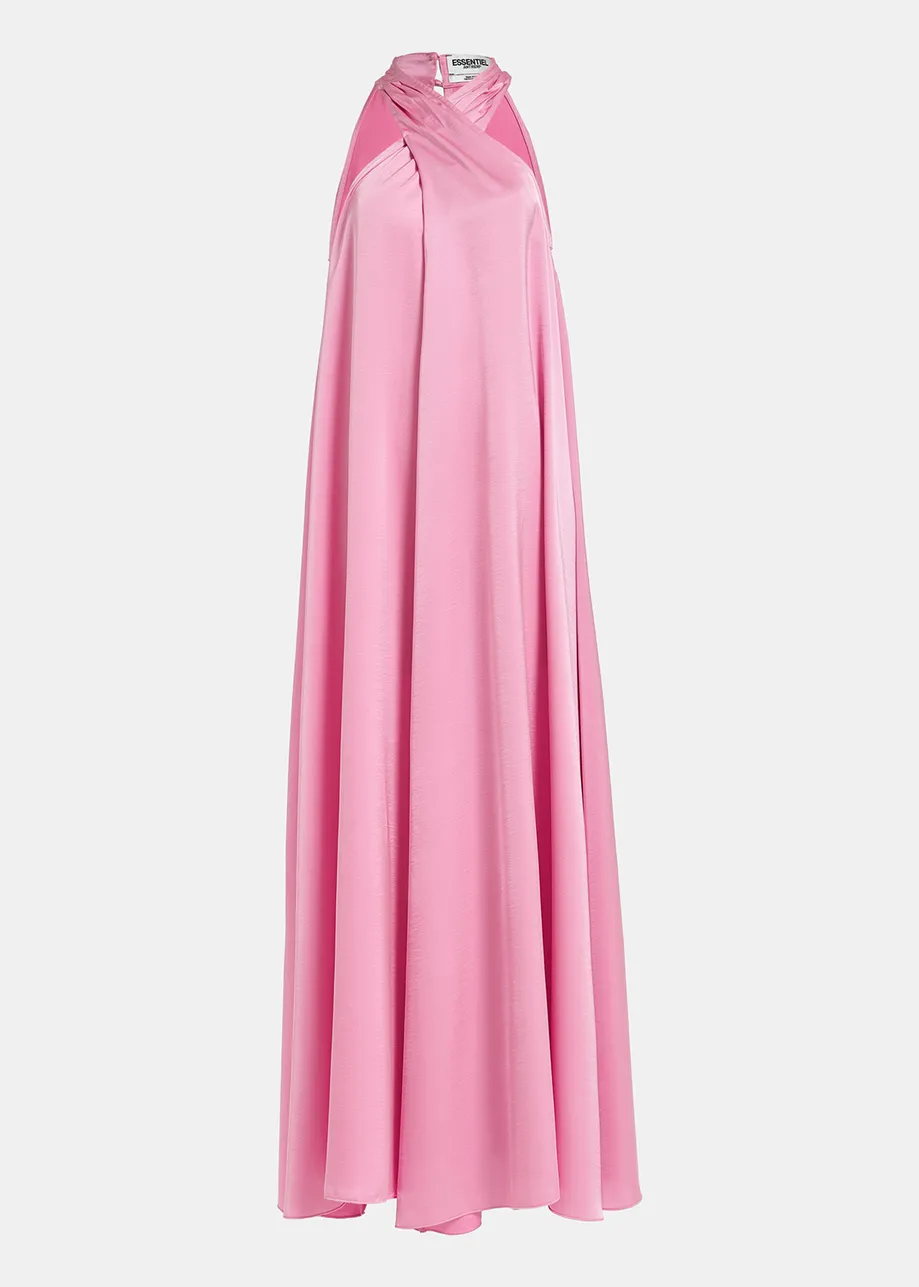 Hellrosa Neckholder-Maxikleid