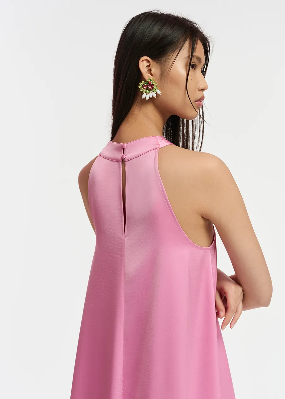 Hellrosa Neckholder-Maxikleid