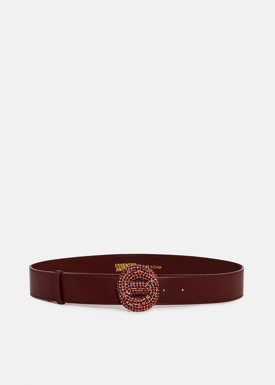 Ceinture bordeaux avec boucle en strass