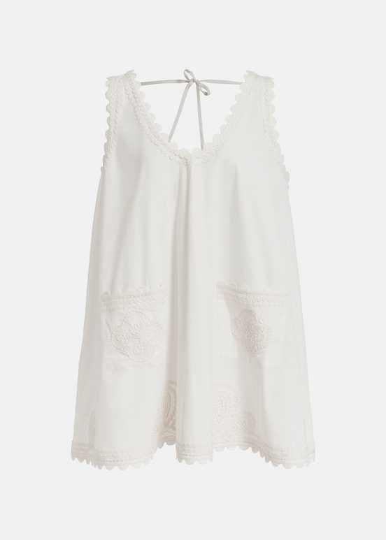 Mini robe blanc cassé à broderies