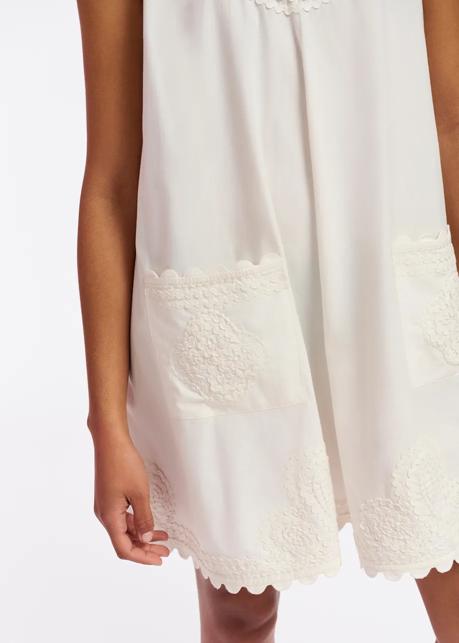 Off-white mini dress with embroideries