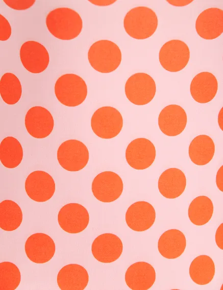 Light pink and orange polka-dotted T-shirt