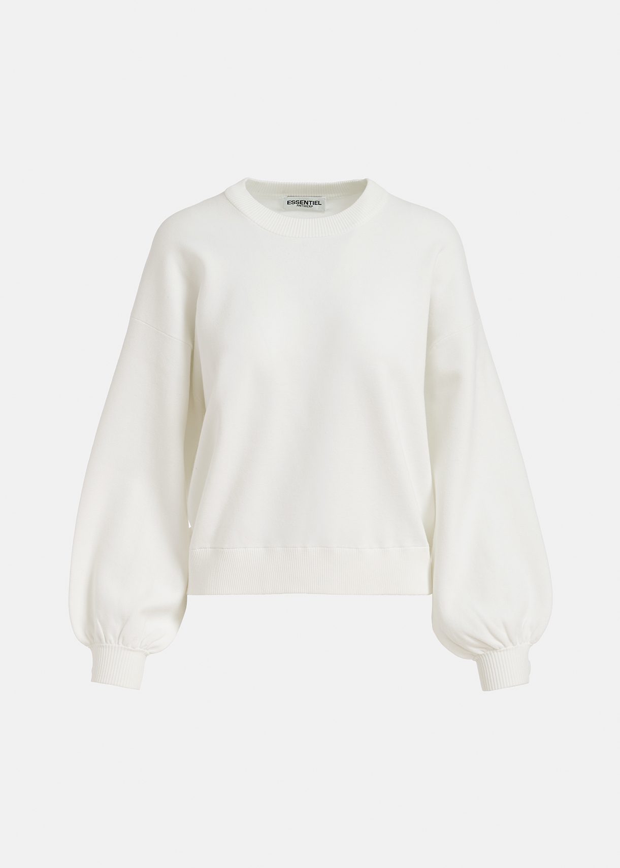 Off-white knitted sweater with buttoned sleeves