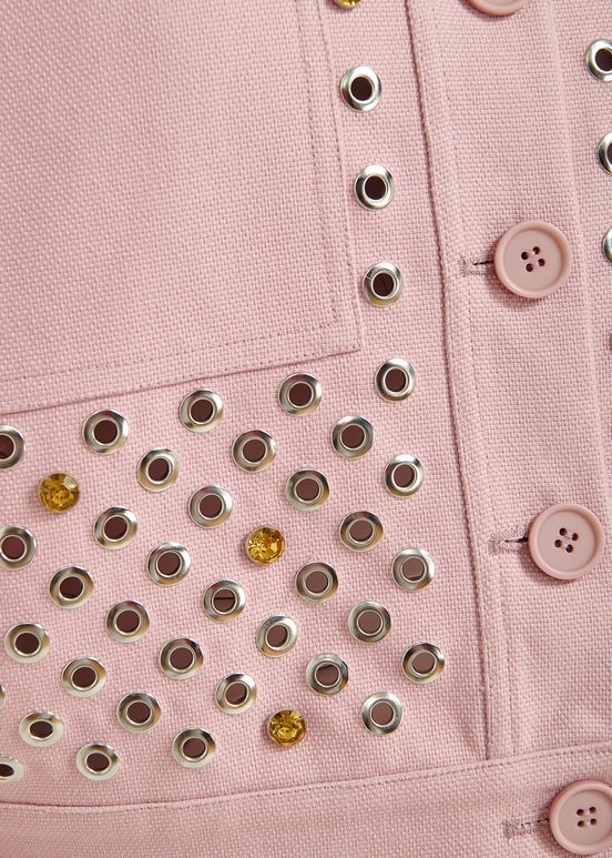 Light pink cotton canvas jacket with embellishments