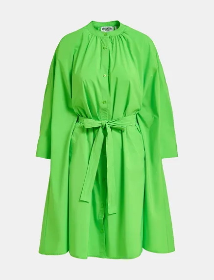 Green knee-length oversized shirt dress