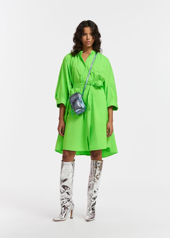 Green knee-length oversized shirt dress