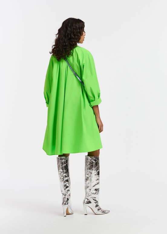 Green knee-length oversized shirt dress