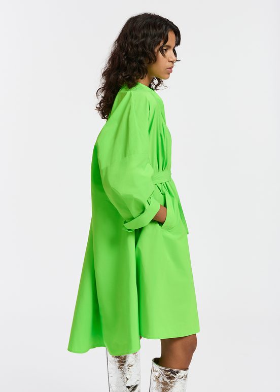 Green knee-length oversized shirt dress