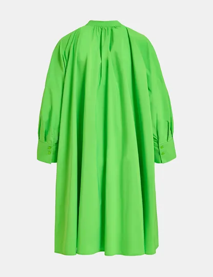 Green knee-length oversized shirt dress