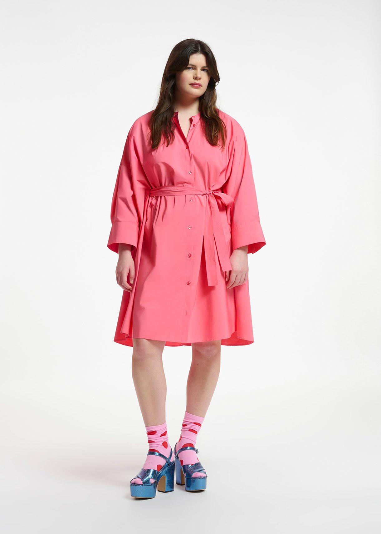 Pink shirt cheap dress zara