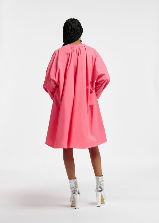 Pink knee-length oversized shirt dress