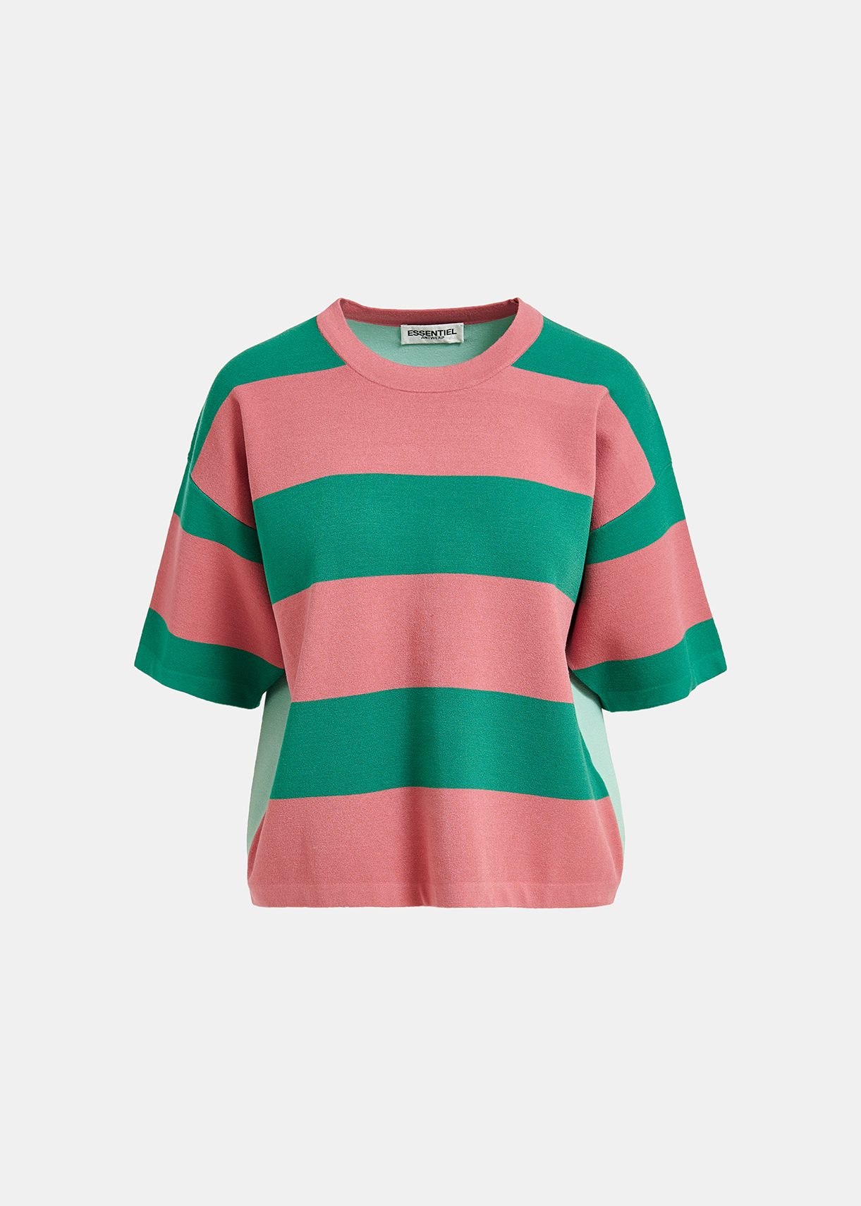 Vintage pink and green striped knit sweater