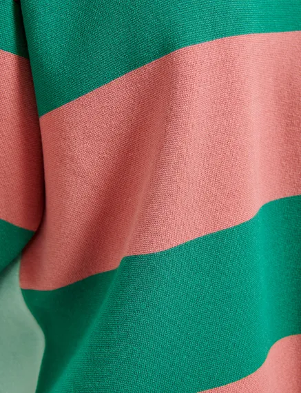 Vintage pink and green striped knit sweater