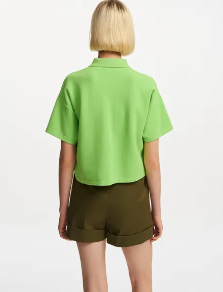 Groene polotop met kralen