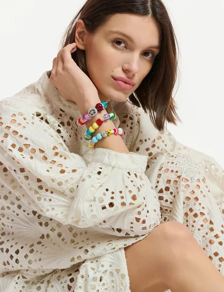 Ensemble de trois bracelets multicolores