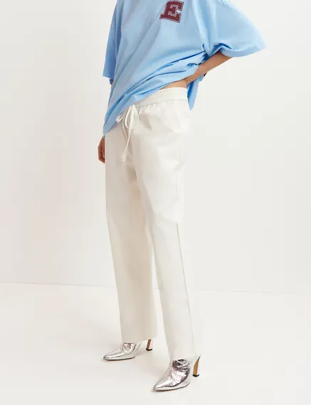 Off-white tapered-leg pants