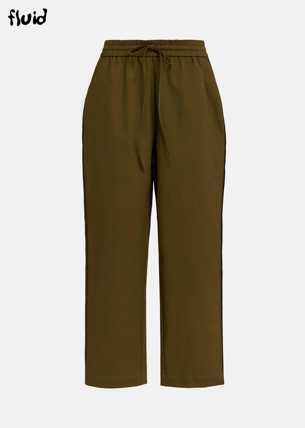 Dark khaki tapered-leg pants