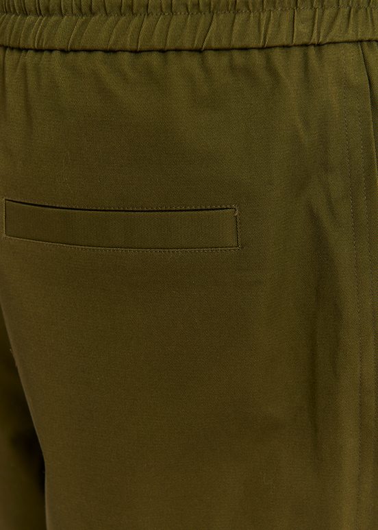 Dark khaki tapered-leg pants