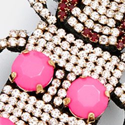 Silver, pink and burgundy rhinestone bug brooch | Essentiel