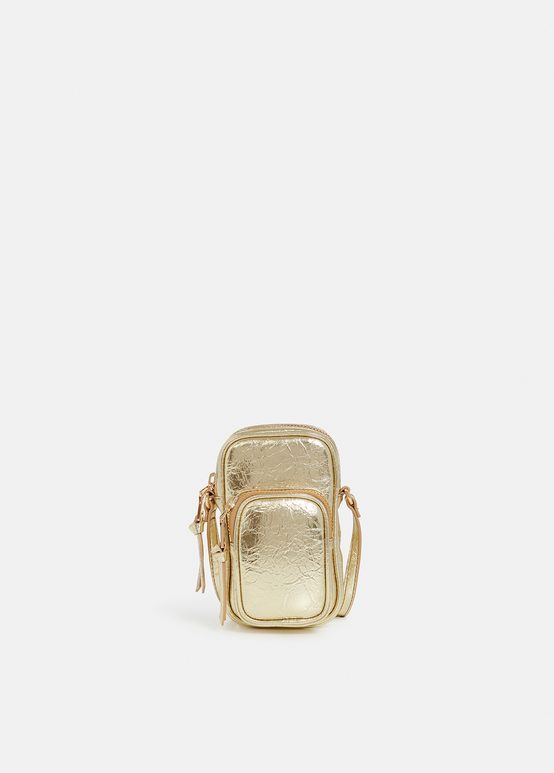 Gold metallic mini shoulder bag