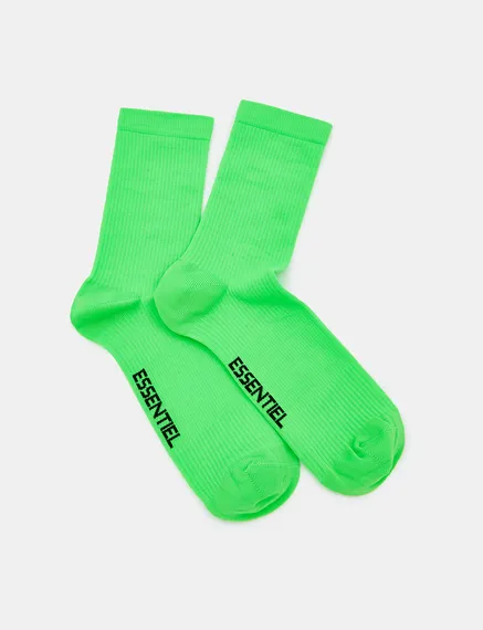 Neon green socks