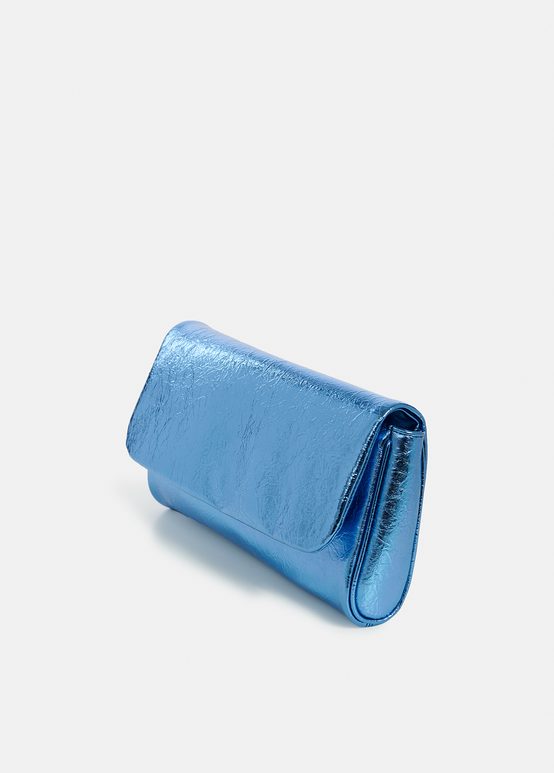 Pochette bleu métallisé