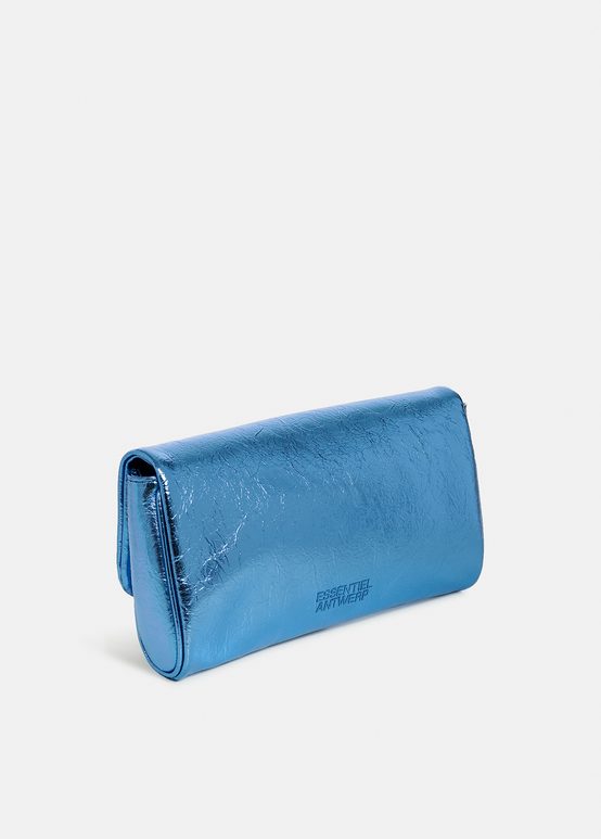 Blue metallic pouch