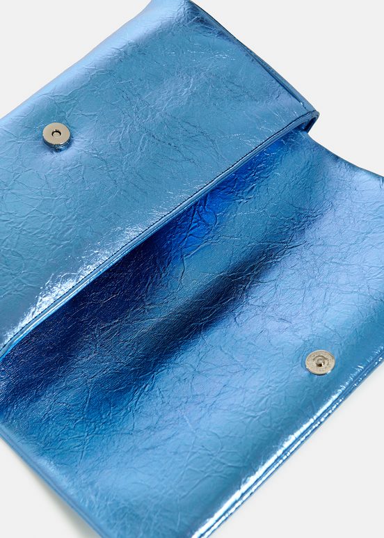 Pochette bleu métallisé