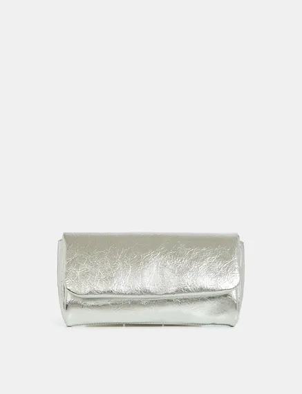 Silberner Metallic-Pouch