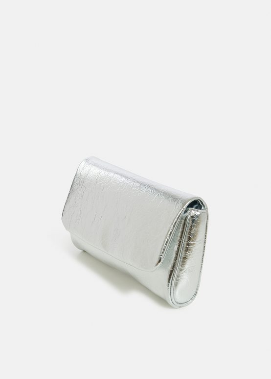 Silver metallic pouch