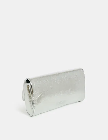 Silver metallic pouch