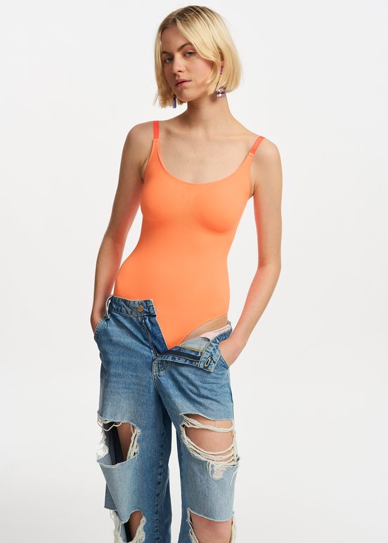 Orange sculpting bodysuit