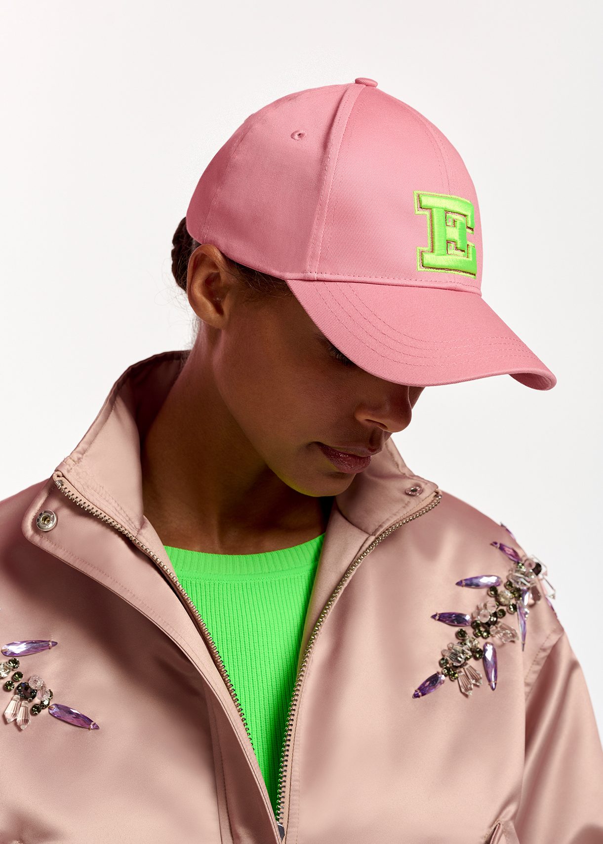 Pink embroidered baseball cap