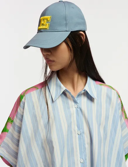 Blue embroidered baseball cap