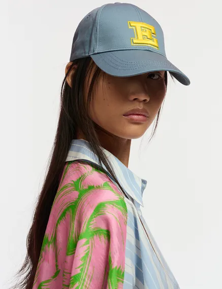 Blue embroidered baseball cap