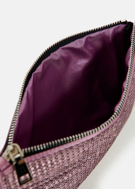 Lilac rhinestone-embellished pouch