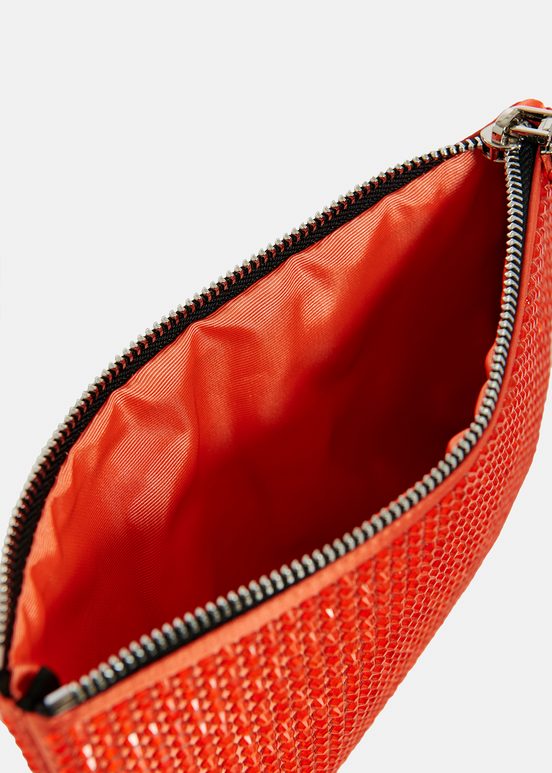 Red rhinestone-embellished pouch