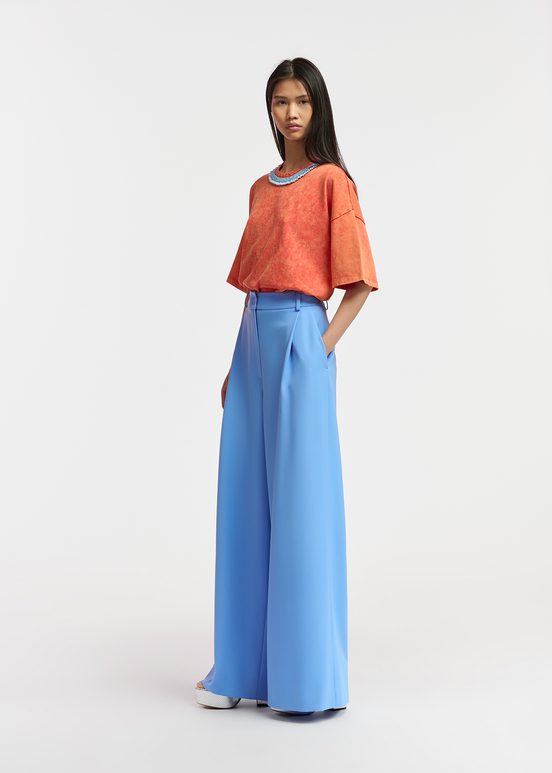 Blue wide-leg pants