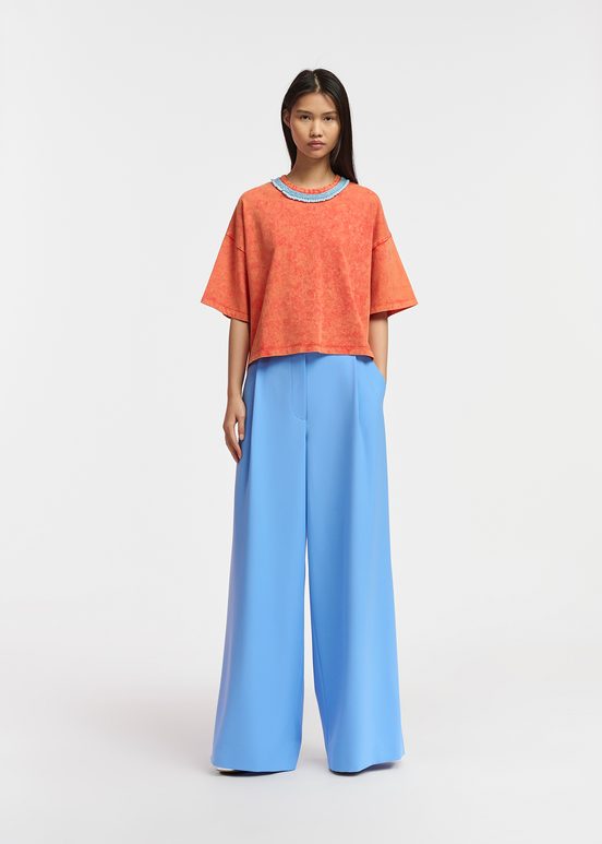 Blue wide-leg pants