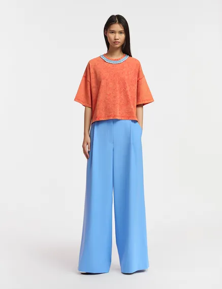 Blue wide-leg pants