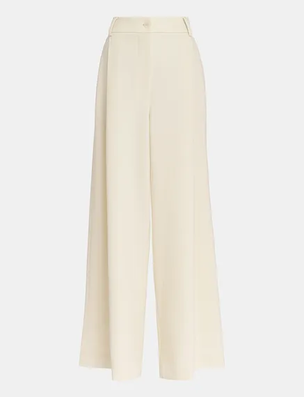 Ecru wide-leg pants