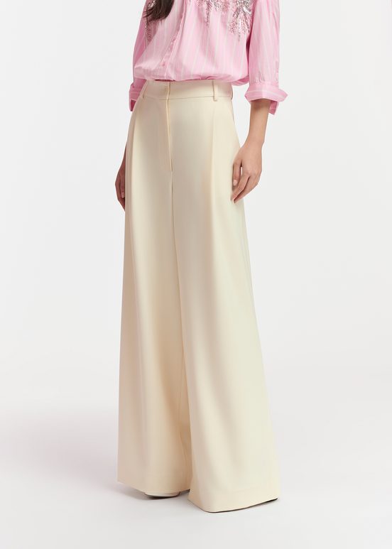 Ecru wide-leg pants