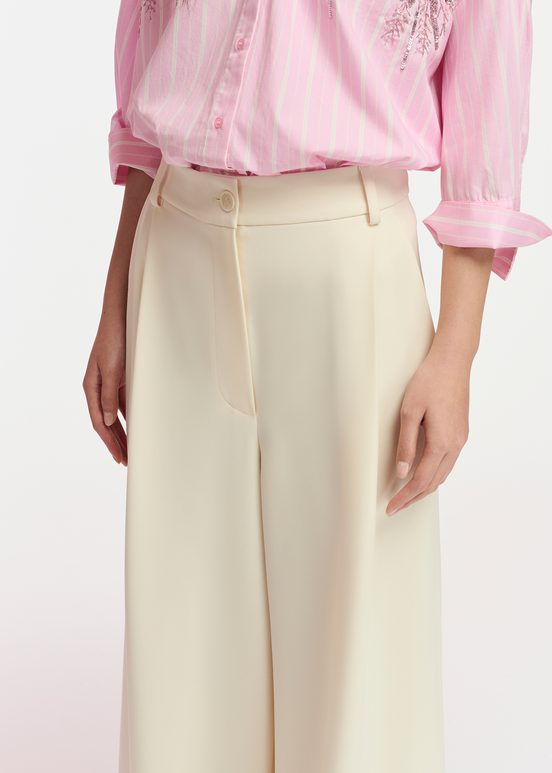 Ecru wide-leg pants