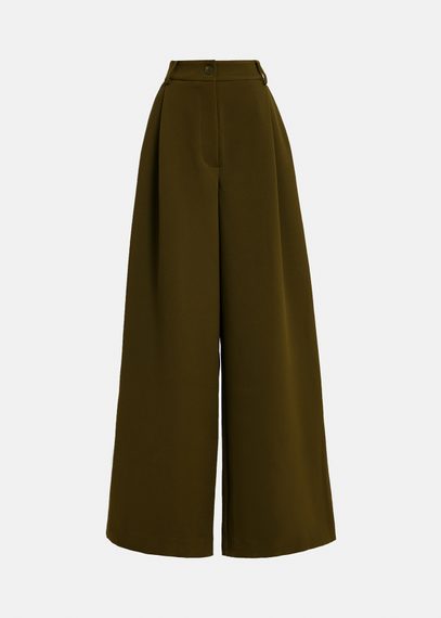 Dark khaki wide-leg pants