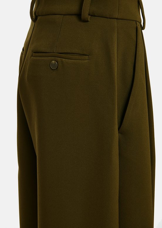 Dark khaki wide-leg pants