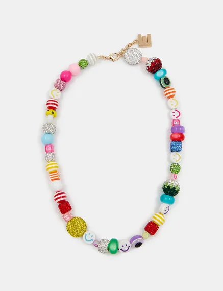 Collier de perles multicolores