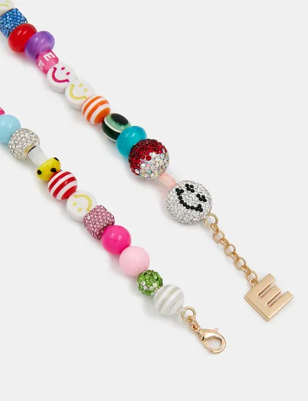 Collier de perles multicolores